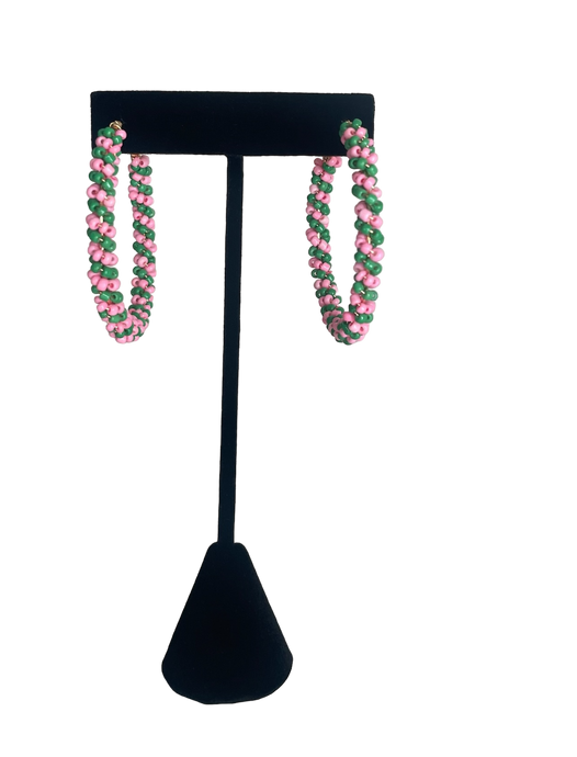 PINK AND GREEN ROPE HOOPS