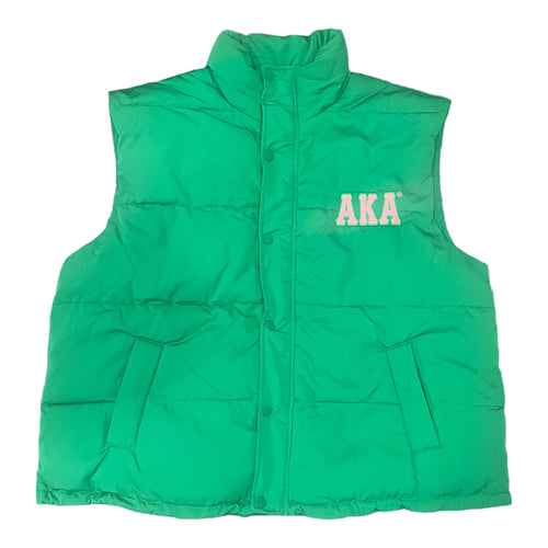 AKA Green Puffer Vest