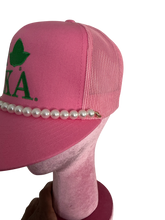 Load image into Gallery viewer, I 💗 AKA Trucker Hat w/ PEARL ROPE