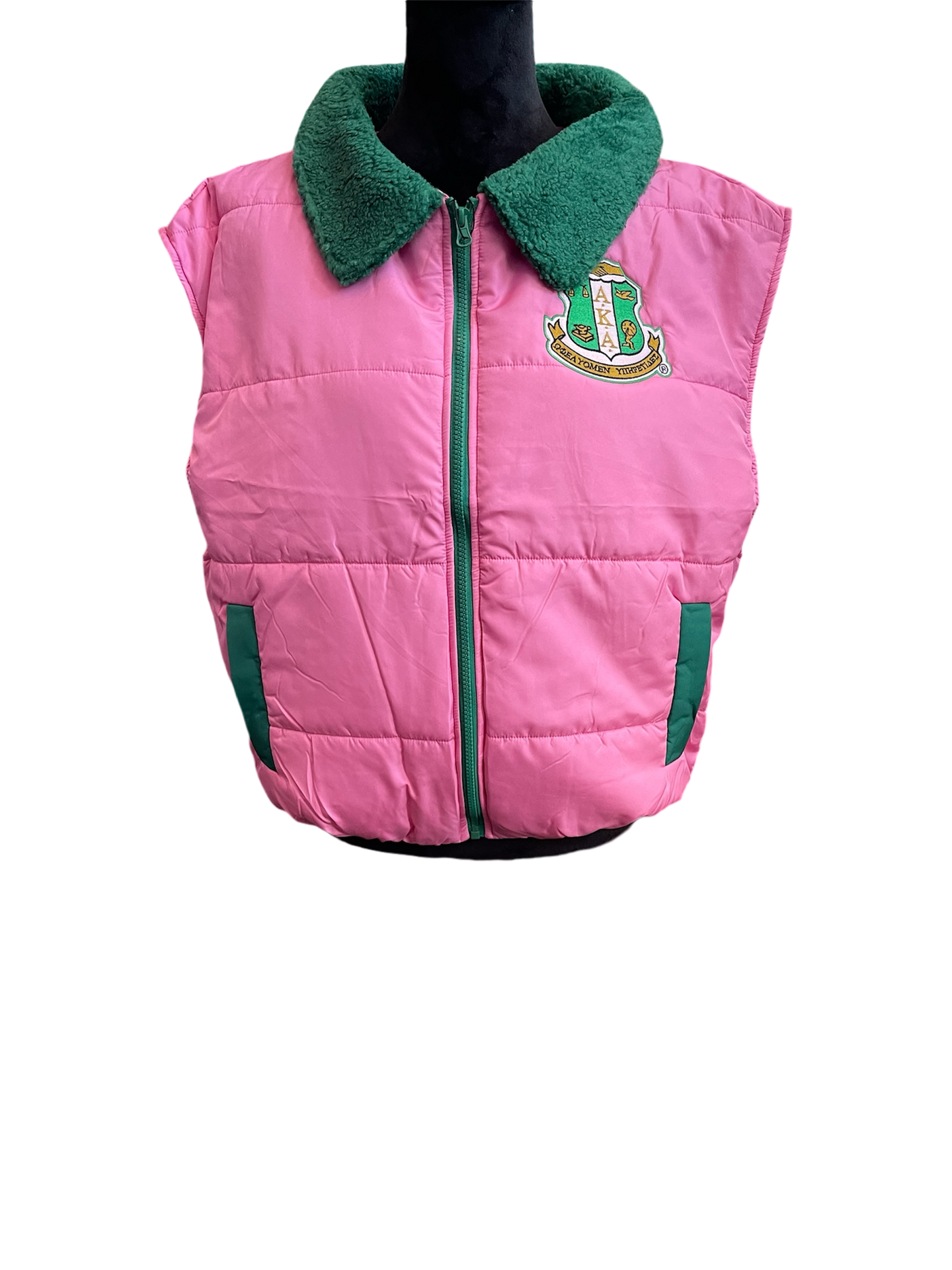 PINK & GREEN PUFFER VEST