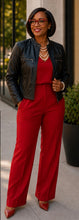 Load image into Gallery viewer, DELTA BLACK ON BLACK LEATHER JACKET