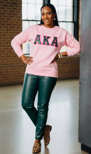 Load image into Gallery viewer, PINK W/GREEN  LEATHER SWEATSHIRT