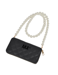 Black On Black AKA Pearl Long Strap Crossbody