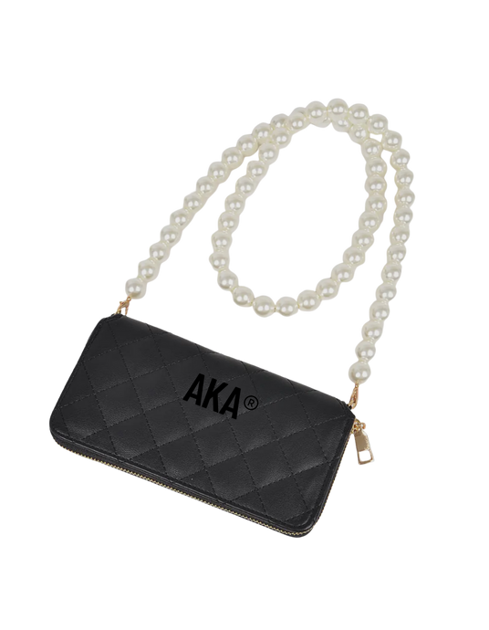 Black On Black AKA Pearl Long Strap Crossbody