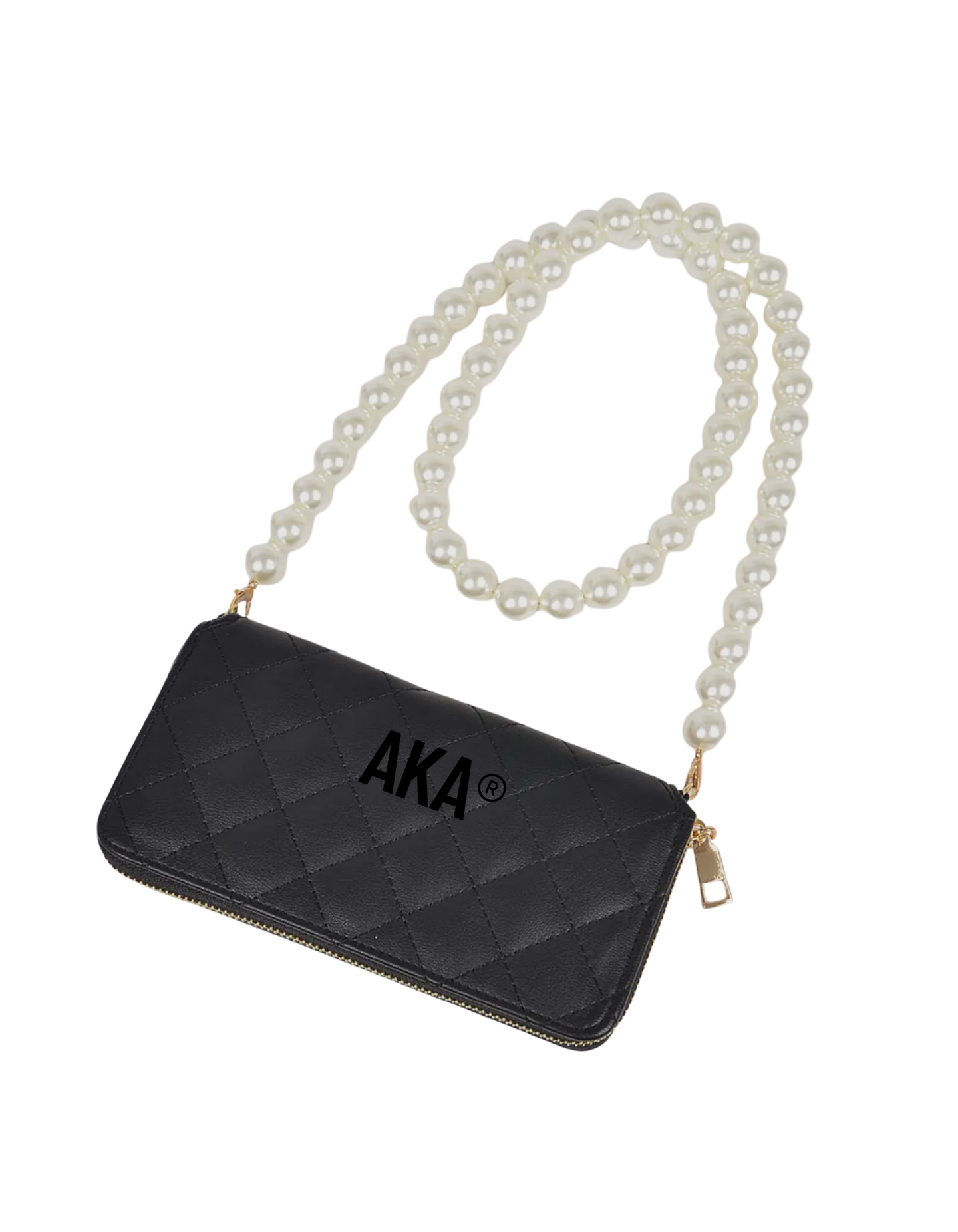 Black On Black AKA Pearl Long Strap Crossbody