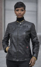 Load image into Gallery viewer, AKA BLACK ON BLACK LEATHER JACKET
