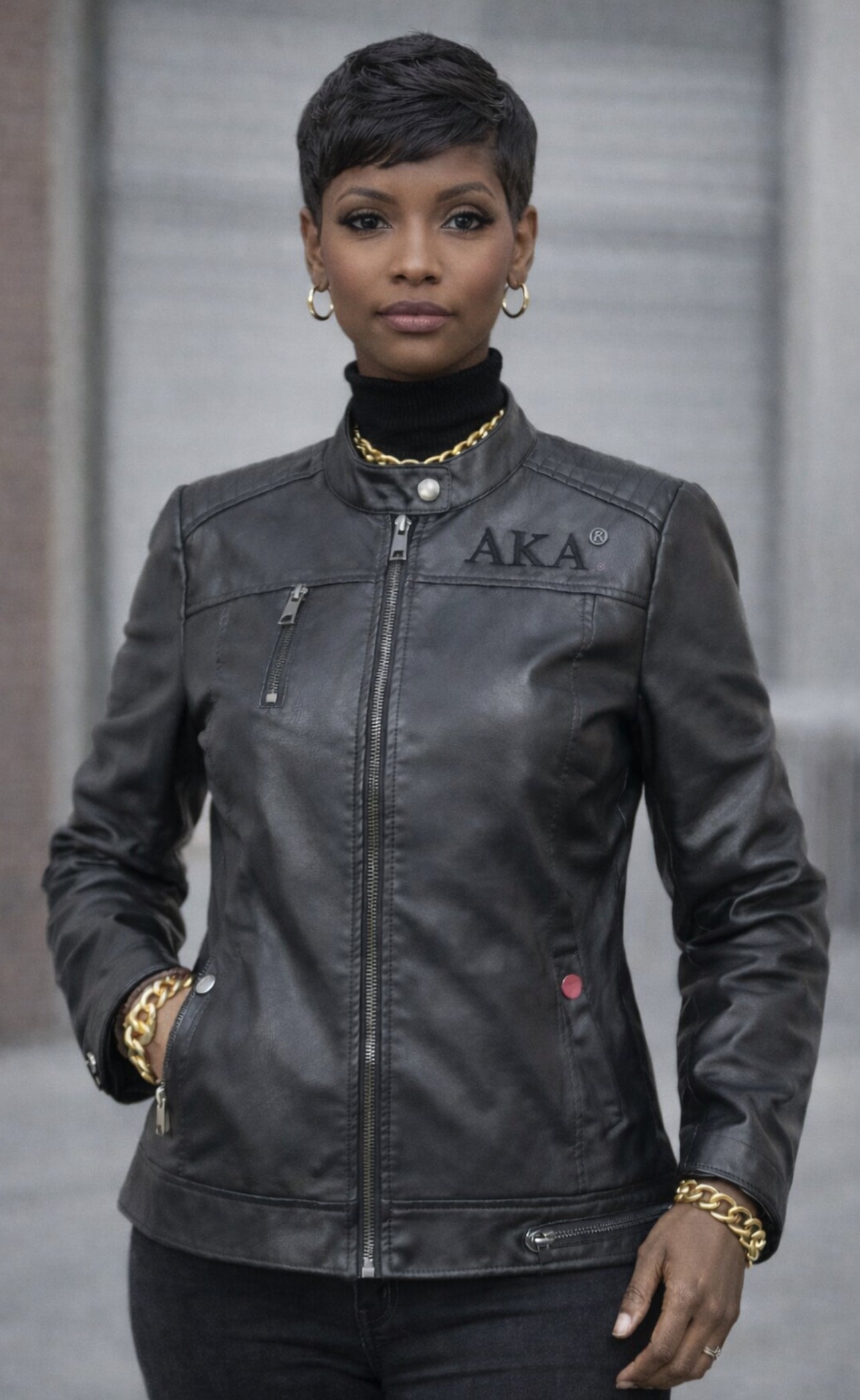 AKA BLACK ON BLACK LEATHER JACKET – Z's Custom Creations