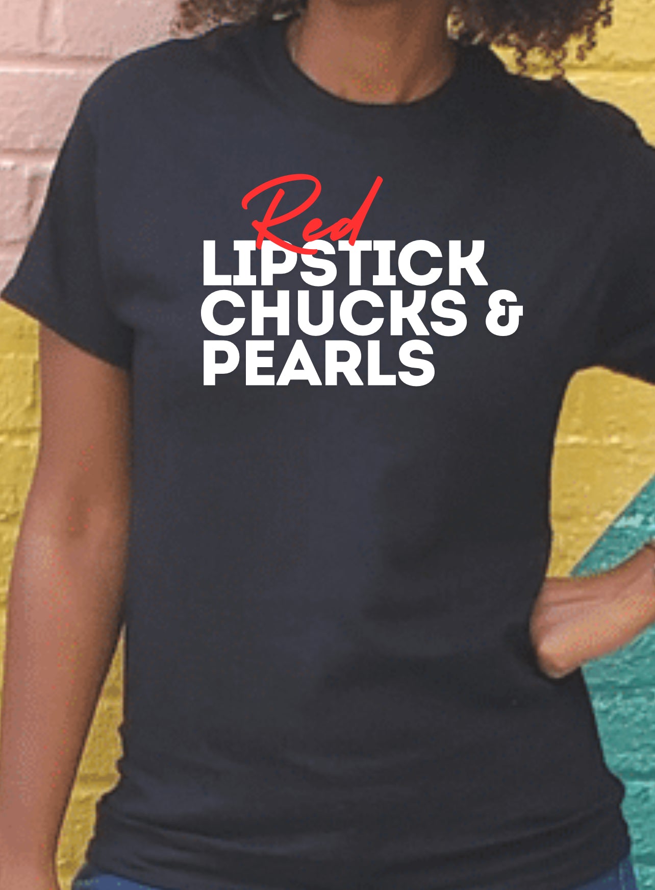 Red LIPS, CHUCKS & PEARLS