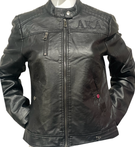 BLACK ON BLACK LEATHER JACKET