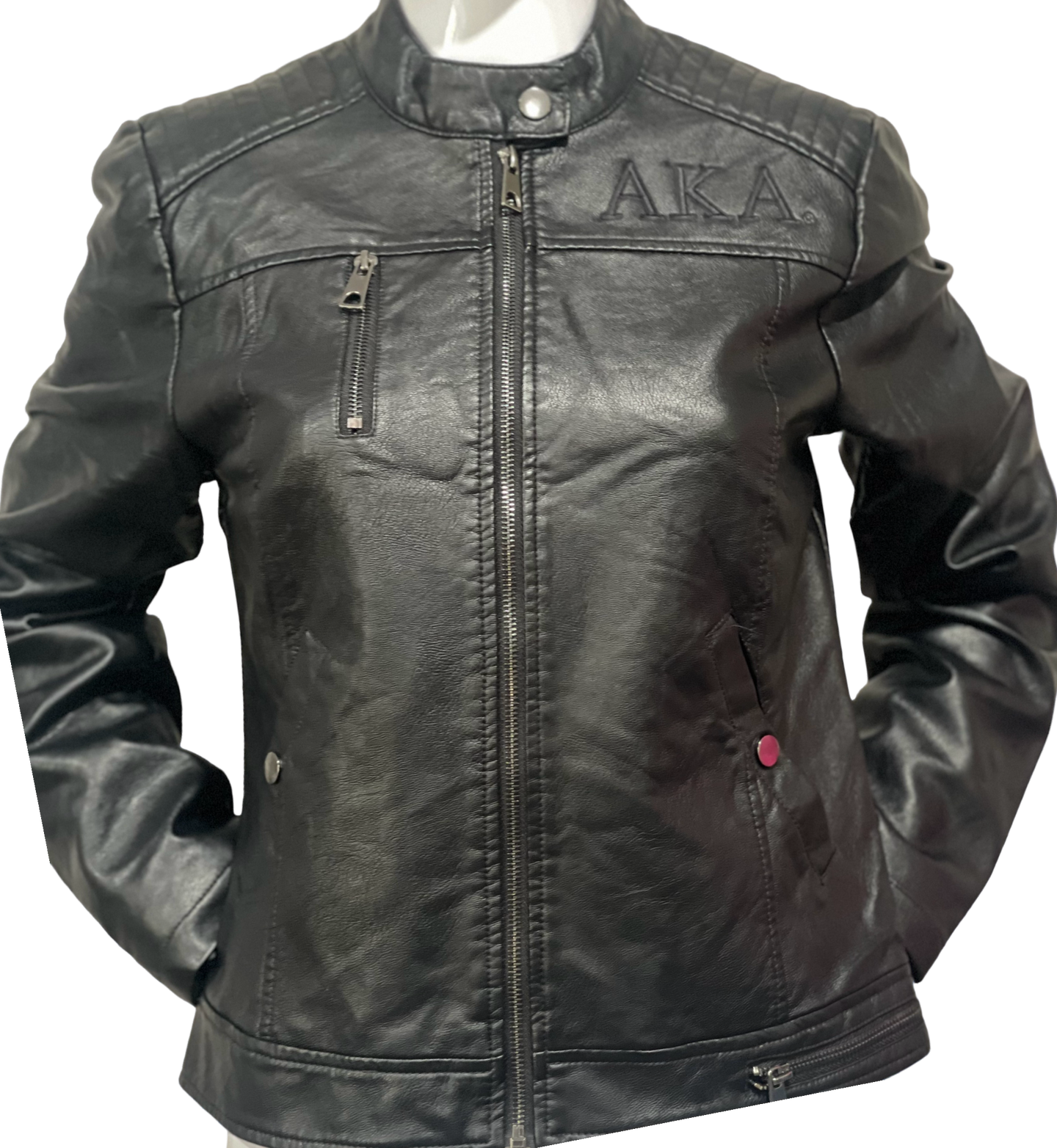 BLACK ON BLACK LEATHER JACKET