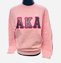 Load image into Gallery viewer, PINK W/GREEN  LEATHER SWEATSHIRT