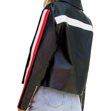 Load image into Gallery viewer, Black &amp; Red Leather DST Jacket