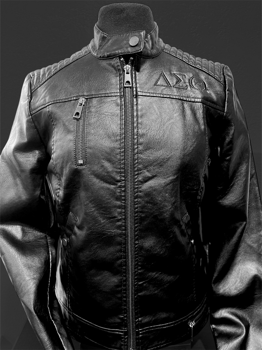 DELTA BLACK ON BLACK LEATHER JACKET