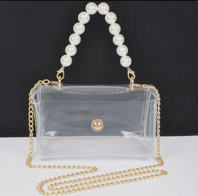 PEARL HANDLE CLEAR PURSE