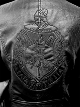 Load image into Gallery viewer, DELTA BLACK ON BLACK LEATHER JACKET