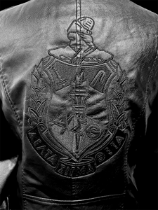 DELTA BLACK ON BLACK LEATHER JACKET
