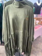 Load image into Gallery viewer, OLIVE FRINGE TOP