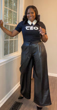 Load image into Gallery viewer, Faux Leather Wide Leg Pants