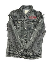 Load image into Gallery viewer, BLACK FRINGE DENIM JACKET
