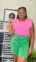 Load image into Gallery viewer, GREEN SHOULDER TEE