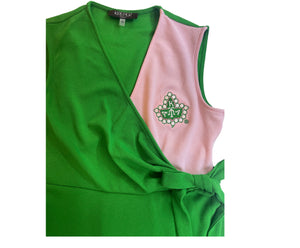 Pink & Green Dress