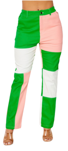 Pink & Green Pants