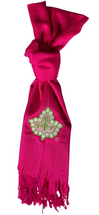 Fuchsia Embroidered Scarf